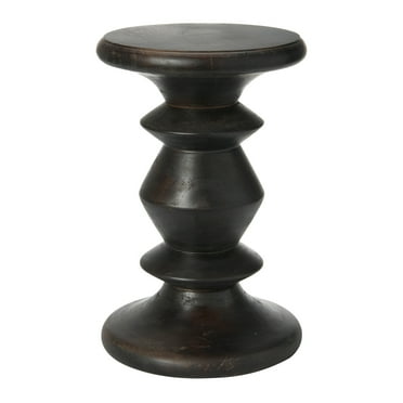 Creative Co-Op Berns Mid Century Modern Solid Wood End Table or Stool, Black Walnut Finish