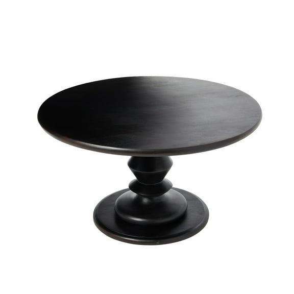 Creative Co-Op Berns Solid Wood Mid Century Modern Pedestal Coffee Table, Black Walnut Finish