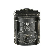 Creative Co-Op Black Embossed Tin Post Letter Box