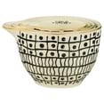 thumbnail image 1 of Creative Co-Op Black & White Stoneware Measuring Cups with Gold Electroplating (Set of 4 Sizes), 1 of 2