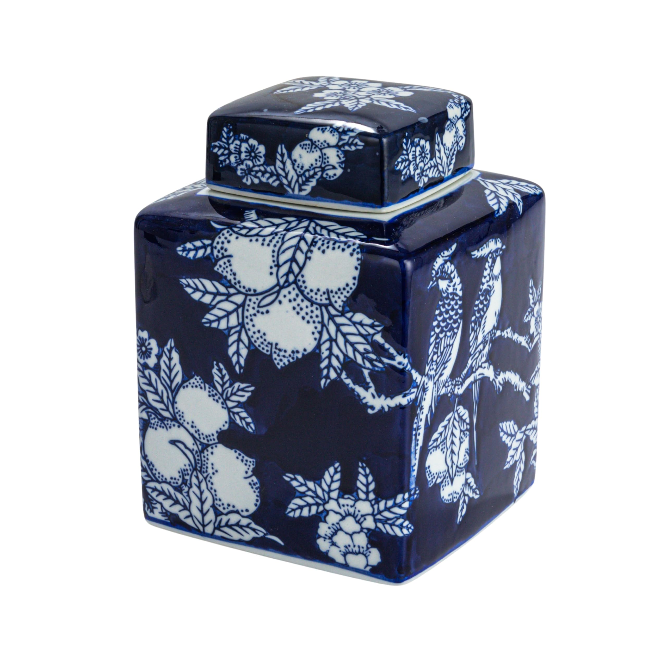 Creative Co-Op Blue & White Stoneware Pet Bowl – 8 Cup (64 Oz) Capacity, 9" Diameter, Large Pet Dish