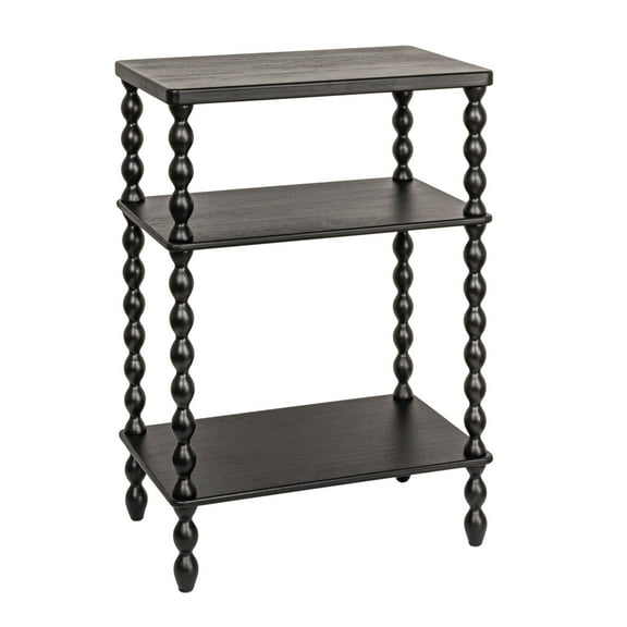Creative Co-Op Bobbin Leg Rectangle Wood Accent Table, Black