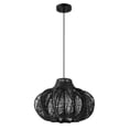 thumbnail image 1 of Creative Co-Op Boho Handwoven Paper Rope and Metal Ceiling Pendant Lamp, Black, 1 of 9