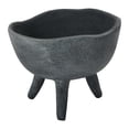 thumbnail image 1 of Creative Co-Op Boho Terracotta Footed Bowl, Matte Black, 1 of 8