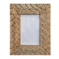 thumbnail image 1 of Creative Co-Op Boho Wood Photo Frame with Carved Feather Design, Natural, 1 of 1