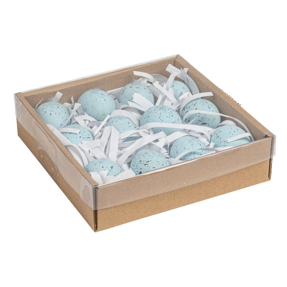 Creative Co-Op Boxed Set of 12 Blue Speckled Ceramic Robin Eggs