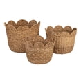thumbnail image 1 of Creative Co-Op Braided Bankuan and Rattan Baskets with Scalloped Edge, Natural, Set of 3, 1 of 1