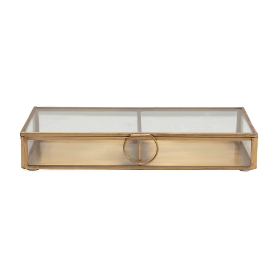 Creative Co-Op Brass & Glass Display Box