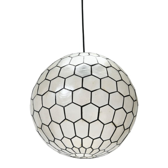 Creative Co-Op Capiz Honeycomb Ceiling Light