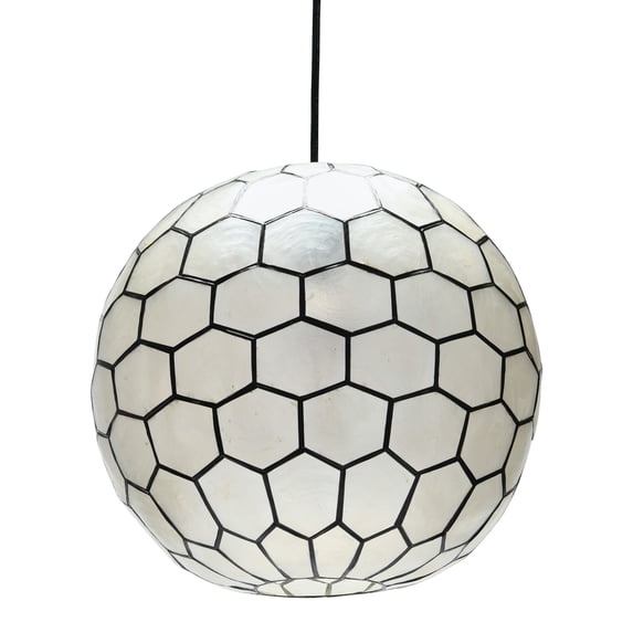 Creative Co-Op Capiz Honeycomb Ceiling Light