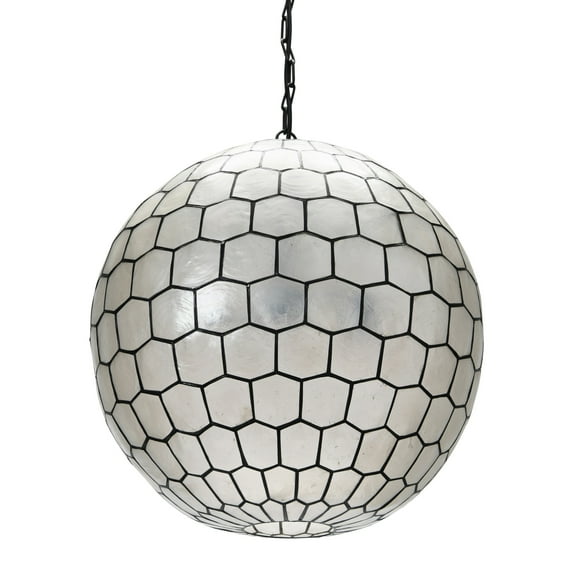 Creative Co-Op Capiz Honeycomb Ceiling Light