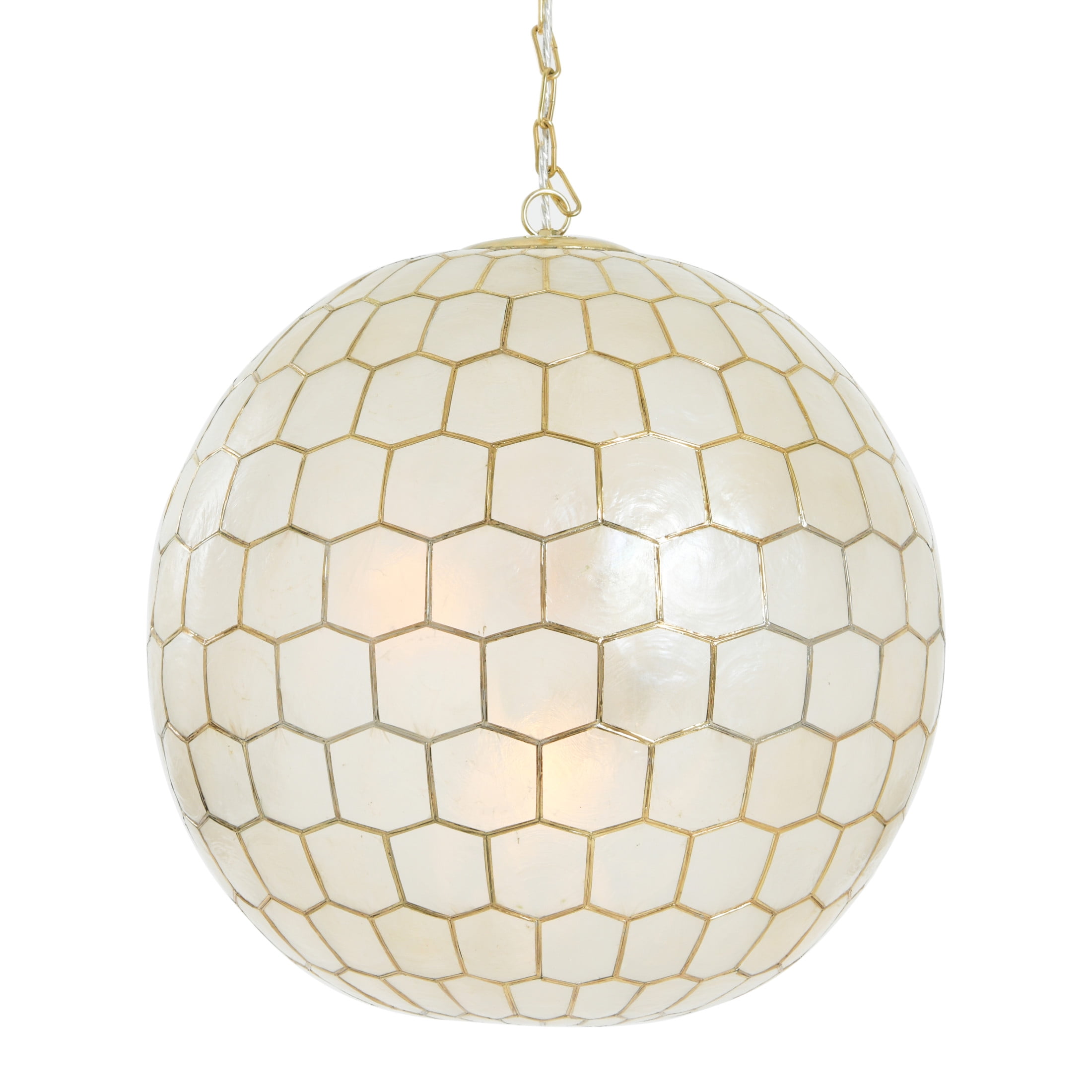 Creative CoOp Capiz Globe Chandelier Pendant Light, Capiz