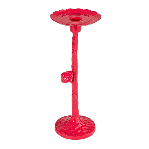 Creative Co-Op Cast Metal Twig Taper/Candle Holder with Mushrooms, Fuchsia