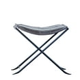 thumbnail image 1 of Creative Co-Op Collapsible Leather and Metal Stool, Charcoal, 1 of 5