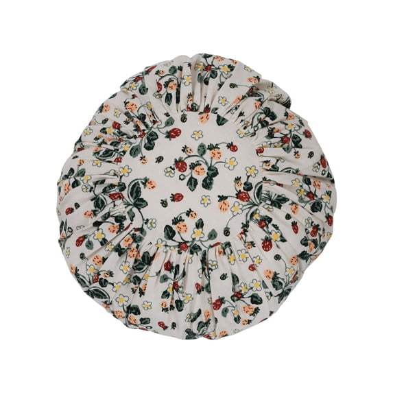 Creative Co-Op Cotton Pleated Pillow with Floral Pattern