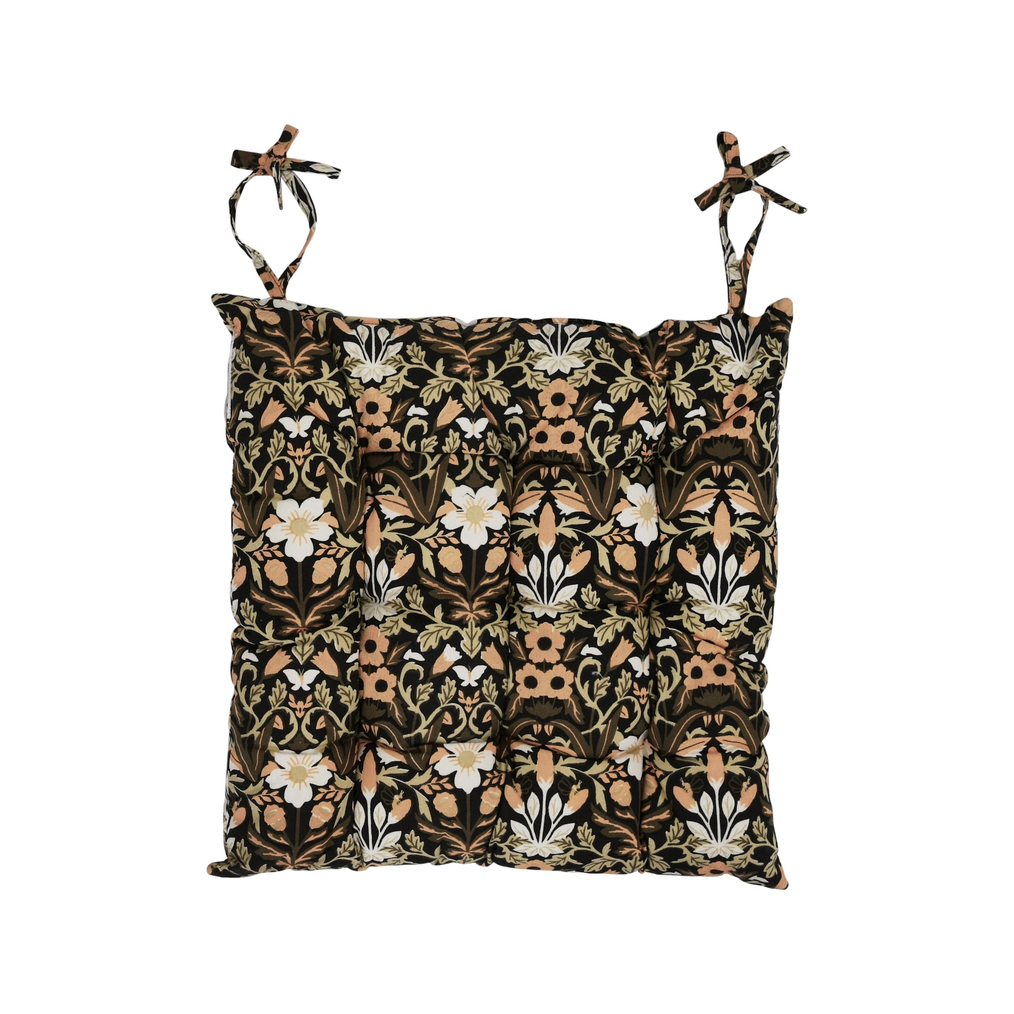 Creative Co-Op Cotton Printed Chair Cushion with Floral Pattern