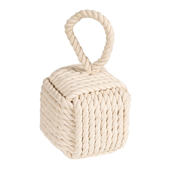 Creative Co-Op Cotton Rope Knot Door Stop, White