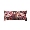 thumbnail image 1 of Creative Co-Op Cotton Slub Embroidered Lumbar Pillow with Florals and Chambray Back, Multicolor, 1 of 1