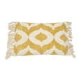 thumbnail image 1 of Creative Co-Op Cotton Slub Lumbar Pillow with Ikat Pattern and Tassels, 1 of 10