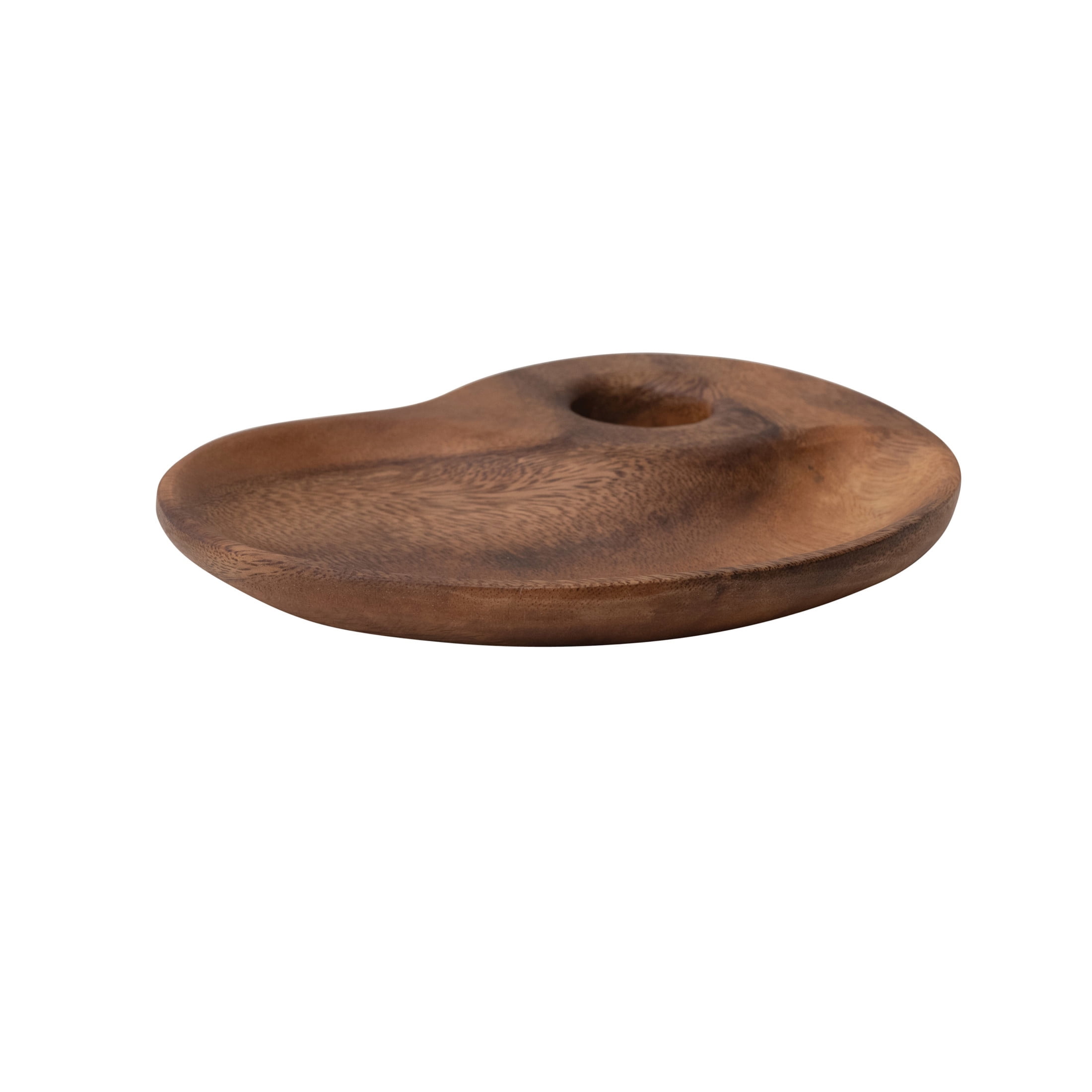 8.5" Natural Acacia Wood Rectangular Tray with Handle