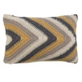 thumbnail image 1 of Creative Co-Op Creative Co-Op Cotton Crocheted Lumbar Pillow with Chevron Pattern, Multicolor, 1 of 4