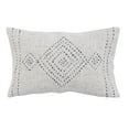 thumbnail image 1 of Creative Co-Op Creative Co-Op Cotton Lumbar Pillow with Embroidery and Gold Thread, Multicolor, 1 of 4