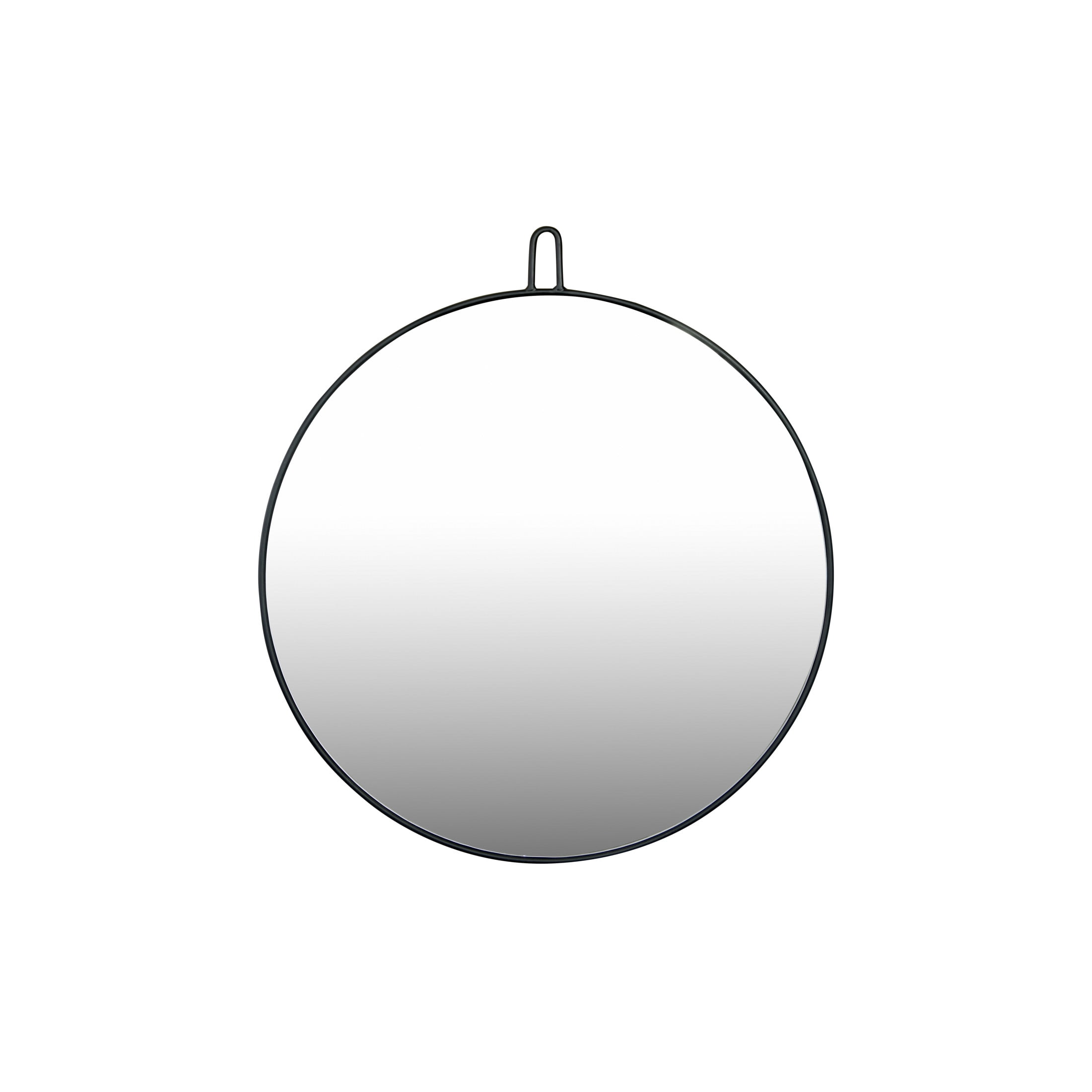 Creative Co-Op Creative Co-Op Round Metal Framed Wall Mirror with Hanger, Black Finish