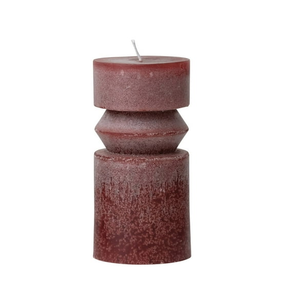 Creative Co-Op Creative Co-Op Unscented Totem Pillar Candle, Cabernet