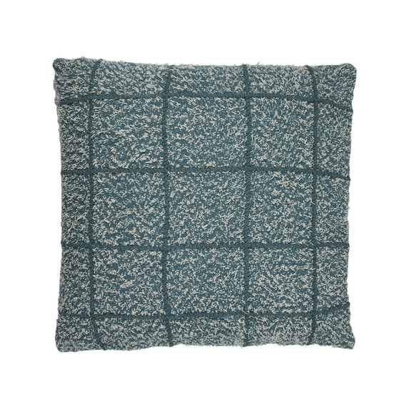 Creative Co-Op Creative Co-Op Woven Cotton Pillow with Embroidered Grid Pattern, Blue