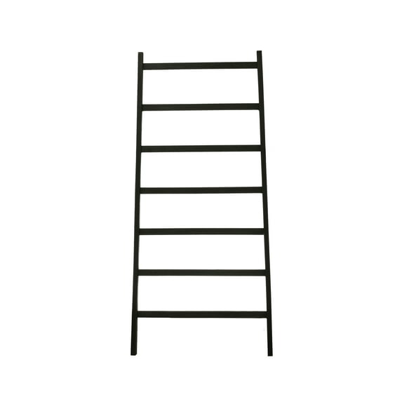 Creative Co-Op Decorative Black Wood Ladder with 7 Rungs,