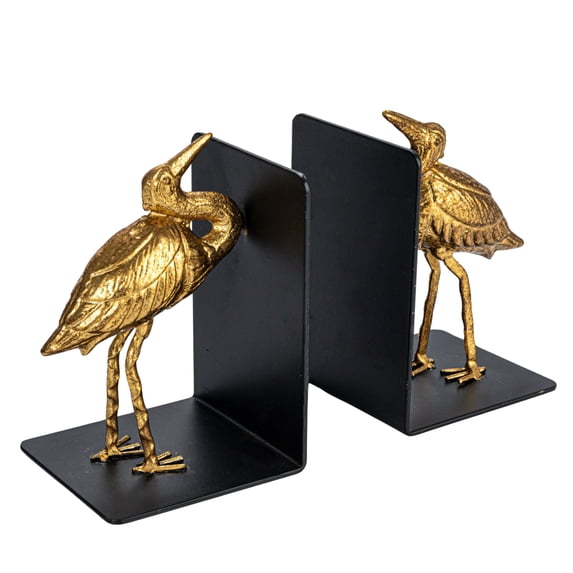 Creative Co-Op Decorative Cast Iron Bird Bookends, Gold, Set of 2