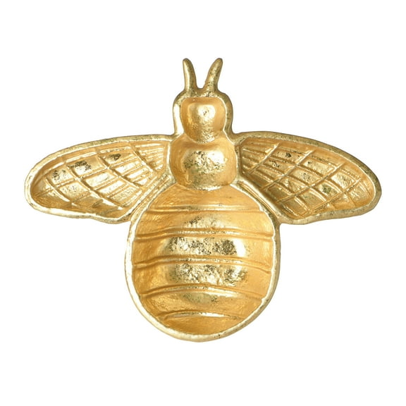Creative Co-Op Decorative Cast Iron Gold Bee Shaped Dish