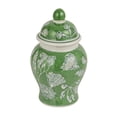 thumbnail image 1 of Creative Co-Op Decorative Ceramic Ginger Jar with Domed Lid, Green, 1 of 5