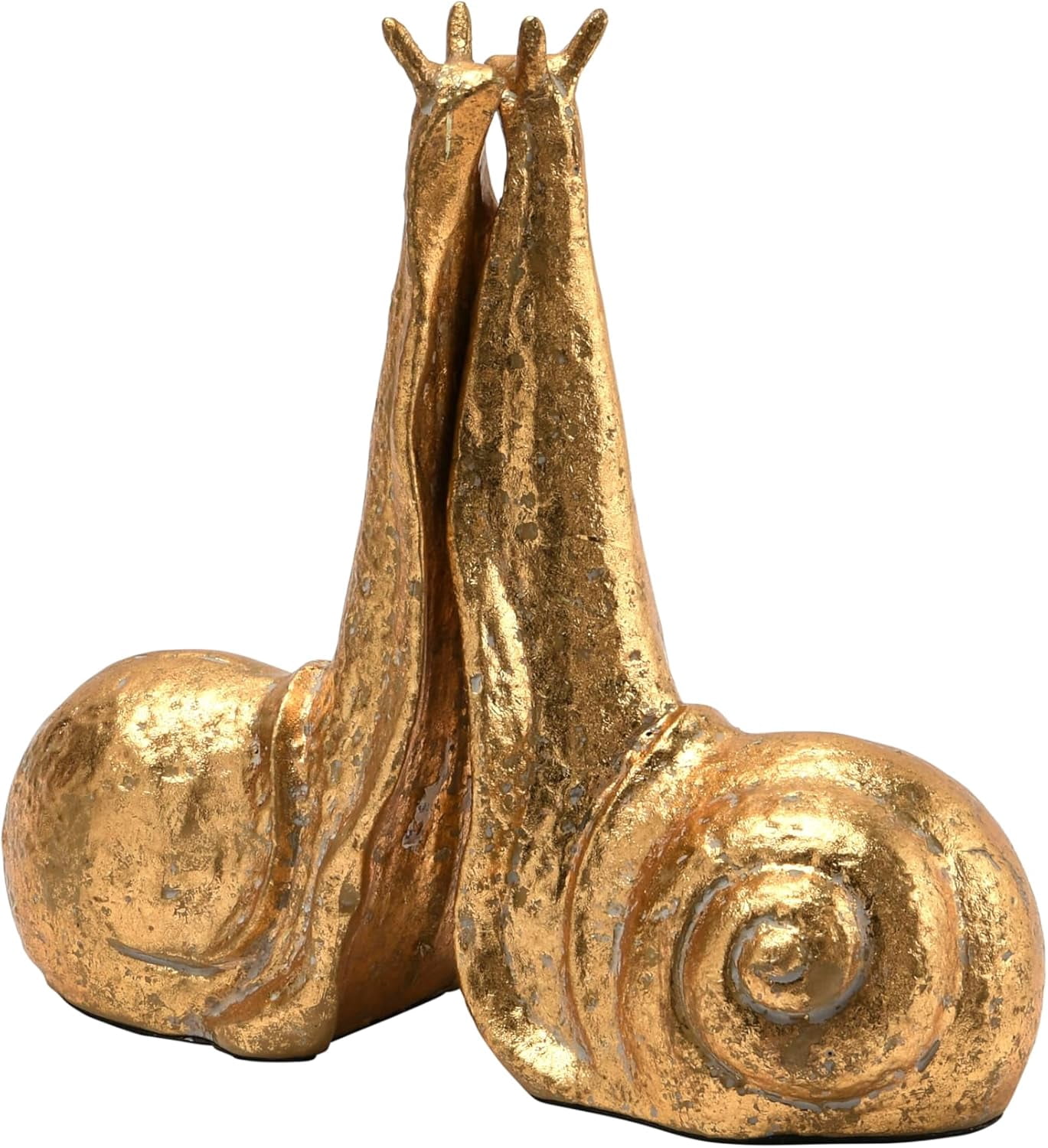 Distressed Gold Finish Cast Iron Pair of Snail Bookends main image 0
