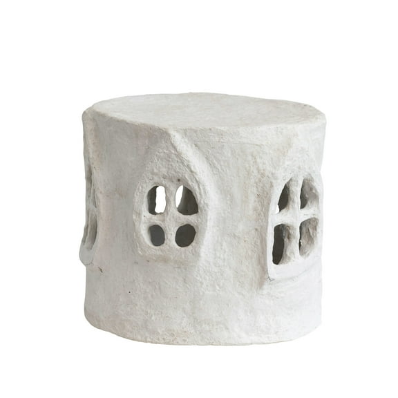 Creative Co-Op Decorative Handmade Paper Mache House, White