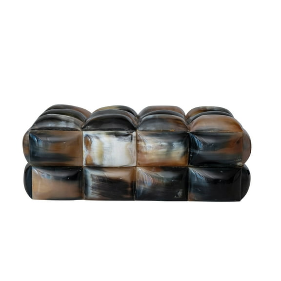 Creative Co-Op Decorative Horn Bubble Storage Box, Black and Brown
