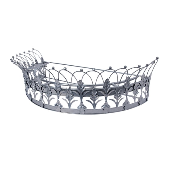 Creative Co-Op Decorative Metal Curtain or Canopy Crown, Silver Finish