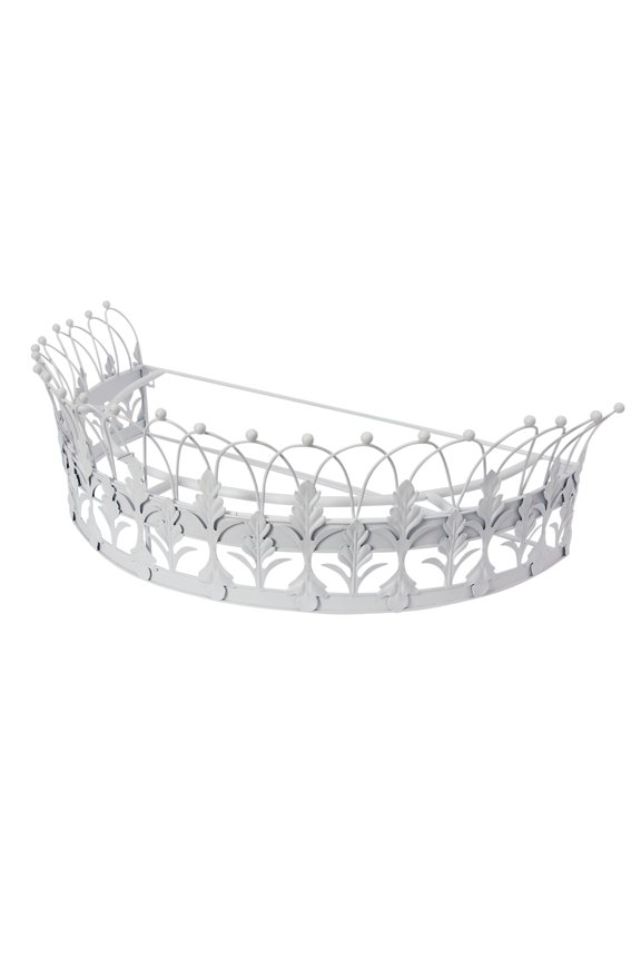 Decorative Metal Curtain or Canopy Crown, White Finish