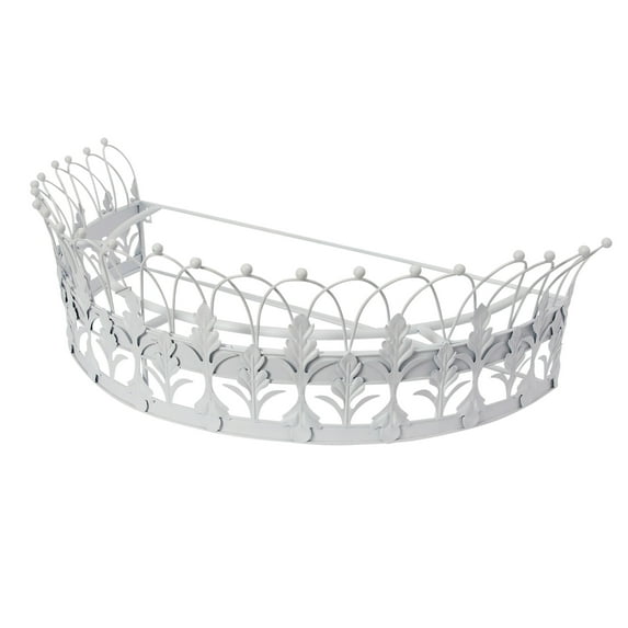 Creative Co-Op Decorative Metal Curtain or Canopy Crown, White Finish