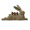 thumbnail image 1 of Creative Co-Op Decorative Resting Rabbit with Birds Figurine, Brown, 1 of 1