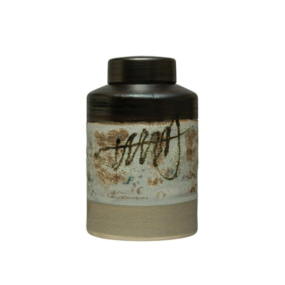 Creative Co-Op Decorative Stoneware Ginger Jar with Reactive Glaze, Multicolor