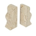 thumbnail image 1 of Creative Co-Op Decorative Travertine Wave Bookends, Natural, 1 of 1