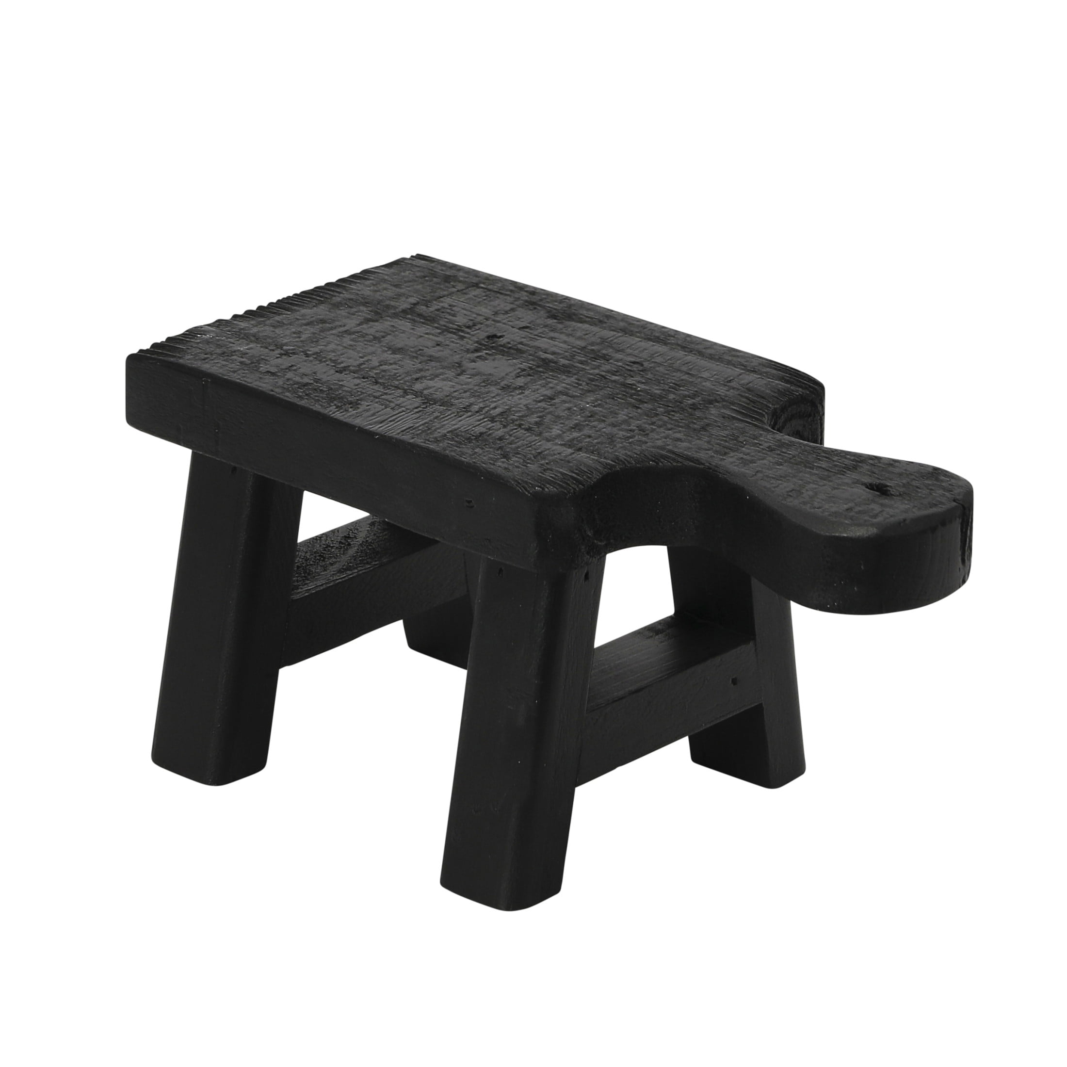 Black Wood Square Decorative Pedestal Stand