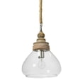 thumbnail image 1 of Creative Co-Op Distressed Mango Wood Ceiling Light, Brown and Natural, 1 of 9