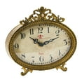 thumbnail image 1 of Creative Co-Op Distressed Pewter Mantel Clock, Gold Finish, 1 of 1