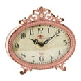thumbnail image 1 of Creative Co-Op Distressed Pewter Mantel Clock, Pink, 1 of 1