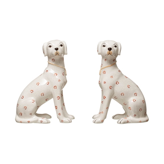 Creative Co-Op Dolomite Hand-Painted Dog, 2 Styles