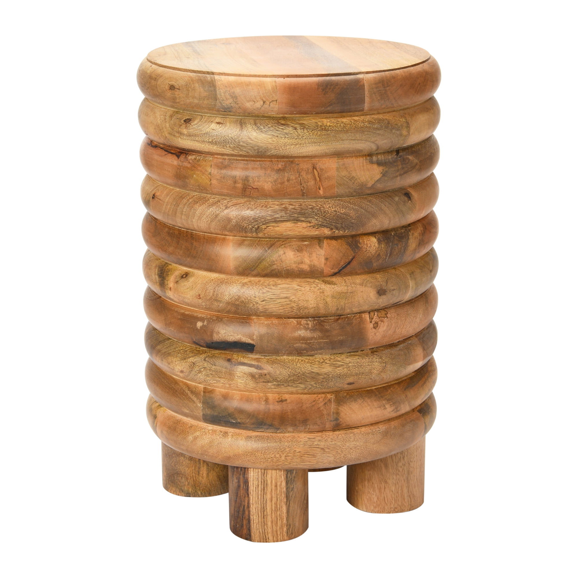 Creative Co-Op Dossier Vintage Solid Wood End Table or Stool, Natural Finish
