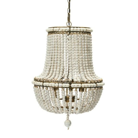 Creative Co-Op Draped Wood Bead Chandelier