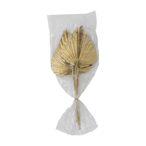 Creative Co-Op Dried Natural Sun Cut Palm Bunch in Gold Finish